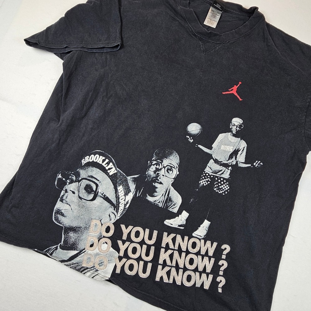 Jordan Spike Lee Mars Blackmon Do You Know T-Shirt Black XXL Graphic Tee Vintage